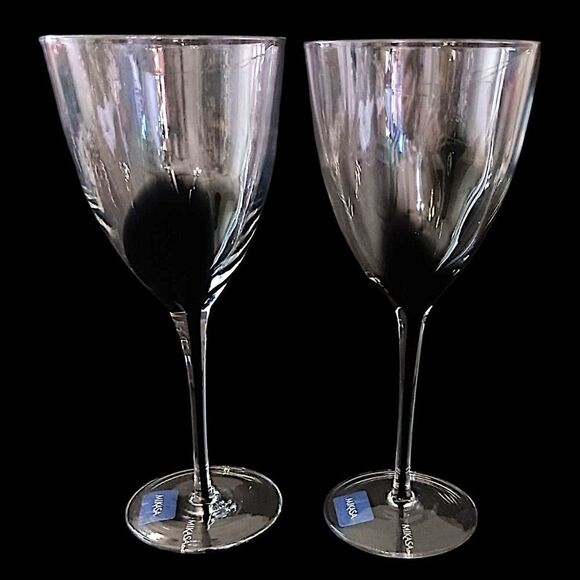 2 Mikasa KYA Smoke Wine Glasses Goblets Red Crystal Elegant Classic Holiday Rare - Picture 4 of 16